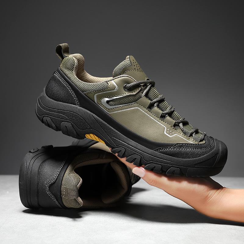 Herren Sportschuhe im Retro-Stil Lässige Leder-Sneaker Rutschfeste Herren-Laufschuhe Freizeit-Walking Treking-Schuhe Wandertrainer