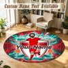 Round Rug Custom NameMohamed Salah Pattern Non Slip Carpet Home Floor Decor