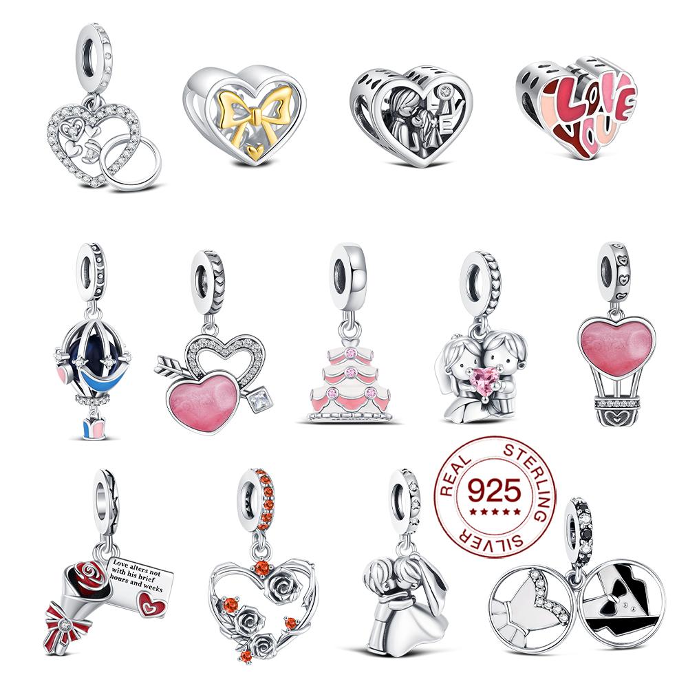 Copper Love Pendant Wedding Charm Jewelry Making For Fashion Bracelet Wedding Wedding Anniversary Jewelry Diy Gifts