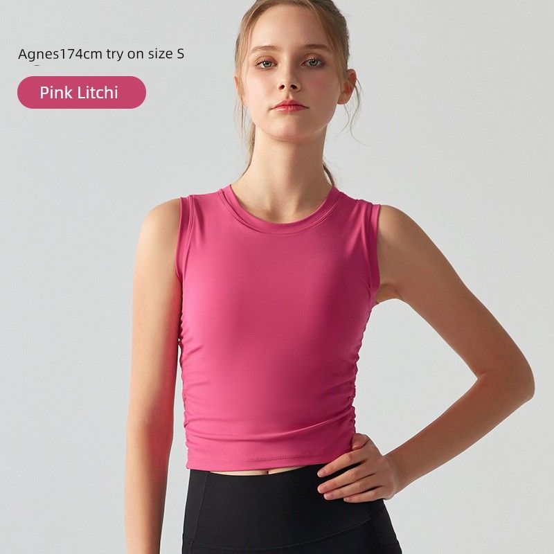 

Женская одежда для йоги Цельный бюстгальтер Профессиональный Высококлассный Модный Жилет Продвинутый Смысл Фитнес Жилет Pink Litchi S