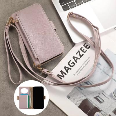 Husă de telefon cu curea de mână crossbody pentru Galaxy S25 Ultra S24 FE S23 S22 s21 S20 Plus A55 A35 A15 A54 Portofel cu oglindă Sloturi pentru carduri Capac