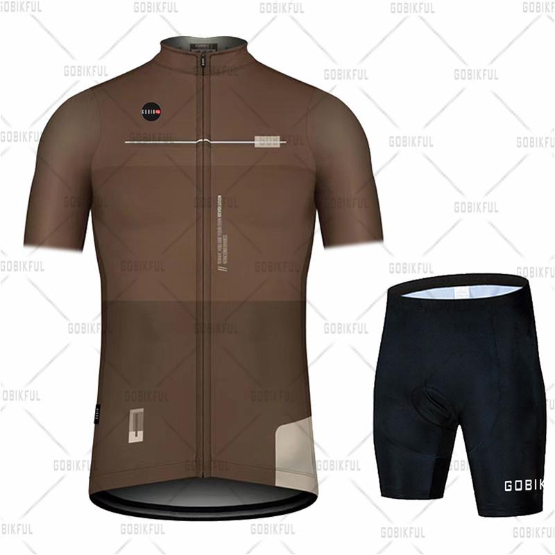 2024 Gobikful Summer Cycling Jersey Set Man Short Sleeve Mountain Bike Cycling Wear Triathlon Bicycle Clothing MTB Bike Shirts