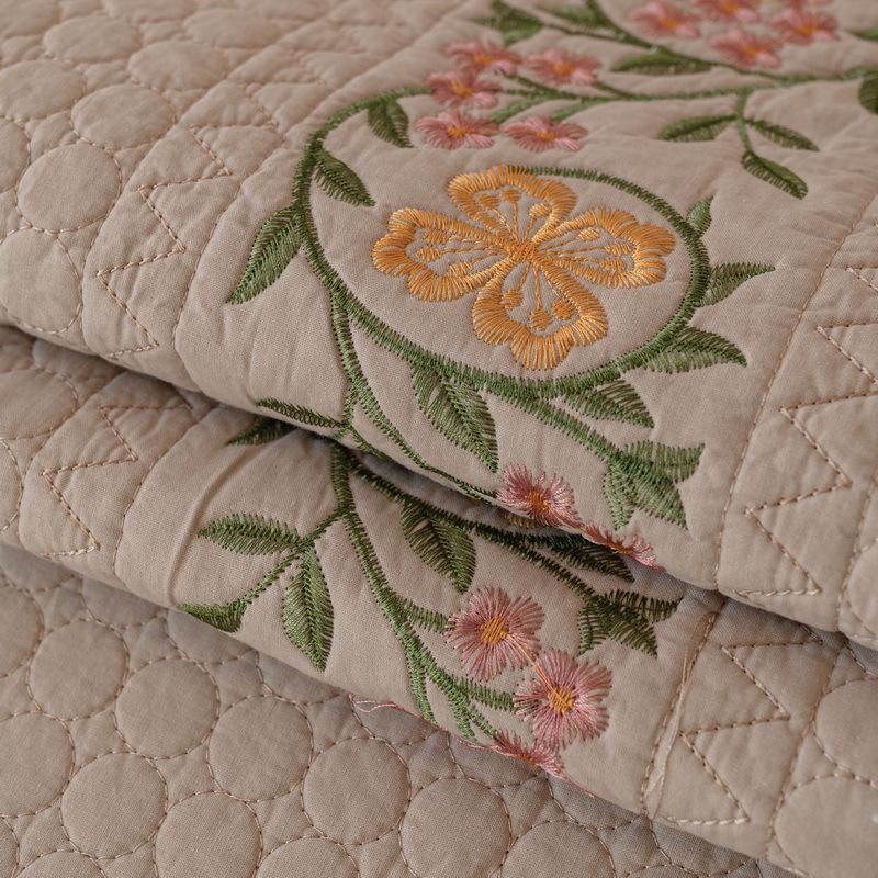 Washed Cotton Embroidered Couch Cushions Fixed Anti-slip Particles Sofa Cover Straight Three Person Fabric Sofa Leather Couch Quilted Protective Pad
