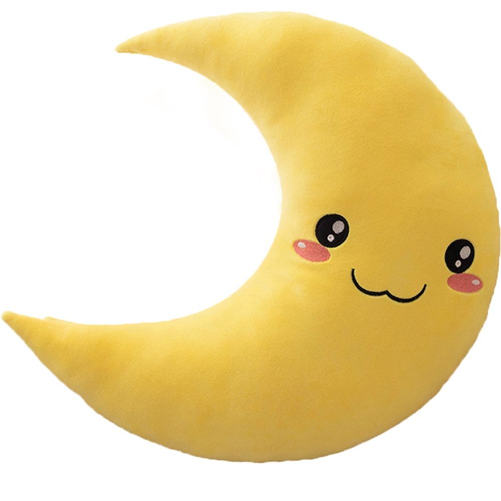 

25/35cm Soft Pillow PP Cotton Stuffed Back Cushion Creative Gift Moon Plush Pillow for Birthday 35cm Yellow