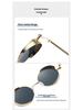 Versatile European-American Steampunk Metal Sunglasses with Spring Legs - Model 58028