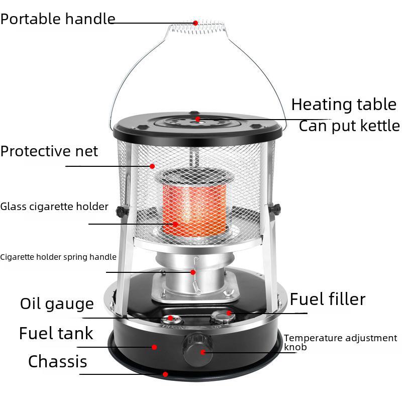 Portable Multifunctional Kerosene Stove: Windproof Heater and Outdoor Cooking Solution