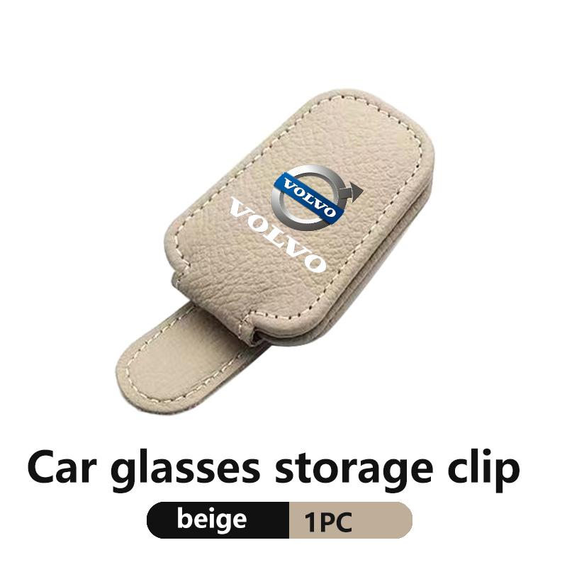 rdgfj9 For Volvo Car Magnetic Leather Eyeglass Holder Multifunctional Interior Accessories V60 V90 S60 S80 S90 C30 XC40 XC60 XC70 XC90