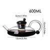 Glass Teapot 600ml/20oz Heat Resistant Glass Coffee Kettle Multifunctional Loose Leaves Tea Maker Practical Beverage Kettle For