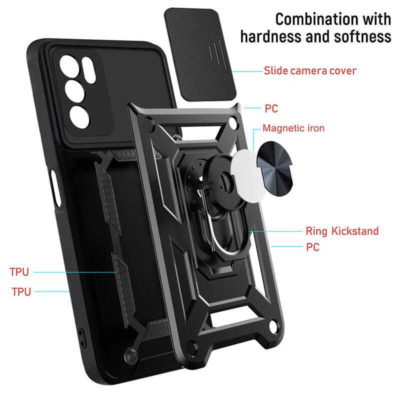 For Oppo A16 6.52 Case Car Magnetic Ring Shockproof Armor Phone Case for Oppo A16s A 16 S OppoA16 CPH2269 Stand Holder Cover