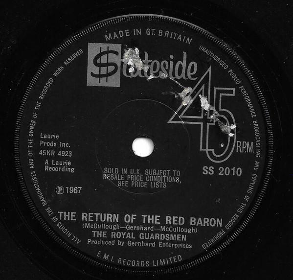 

7inch Record ROYAL GUARDSMEN - The Return Of The Red Baron SS2010 STATESIDE 1967 UK Rock Used