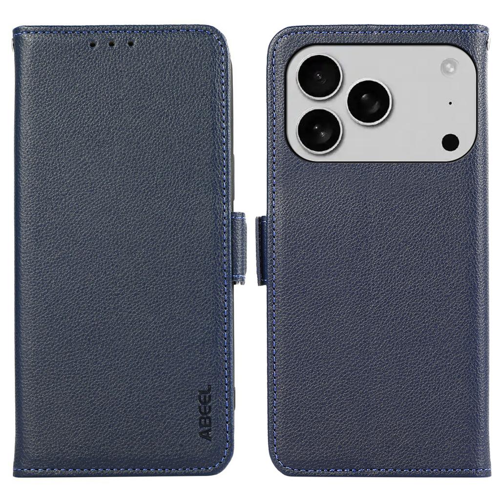 ABEEL For iPhone 17 Pro Case Litchi Texture Leather RFID Blocking Phone Cover