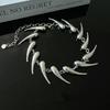 Punk Hip Hop  Color Rivet Chain Choker Necklace For Men Women Exaggerated Metal Water Drop Thorn Short Necklaces Jewelry