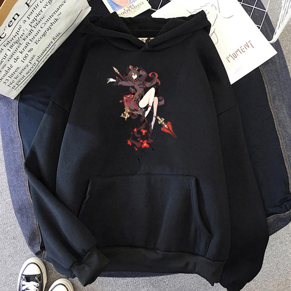 

Hu Tao Hoodie Genshin Impact Sweatshirts Women Spring Long Sleeve Clothes Girls Oversized Tops Kawaii Graphic Print Pullovers 3XL