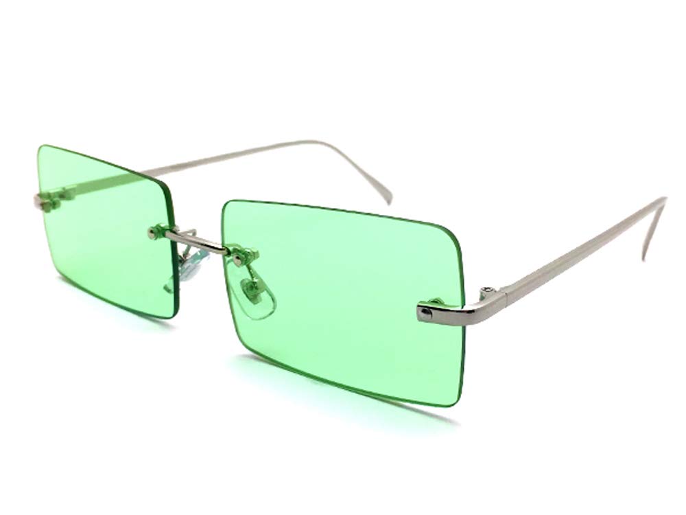 

FLAT LENS SQUARE SUNGLASS lens square SILVER LIGHT GREEN [SPEED ADDICT] (flat sunglasses) ×