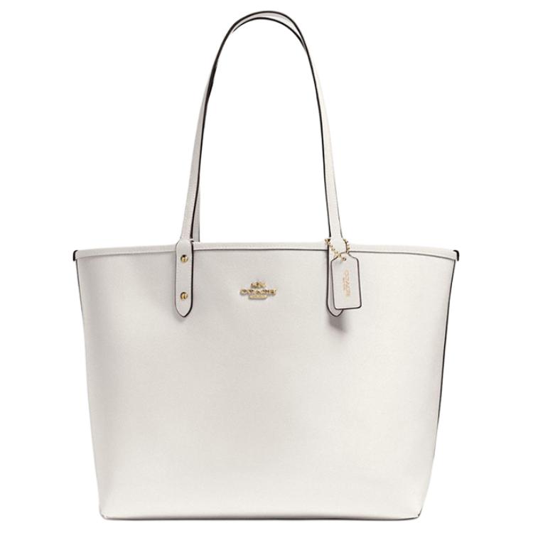 New COACH Canvas With Leather Tote Bag, Shopping Bag, Combo Bag, Handbag, Shoulder Bag Large Women's White & Khaki Monogram 36658-IMDQC