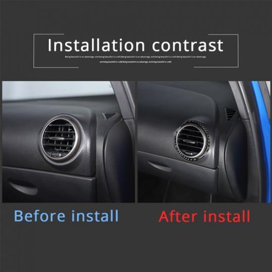 Carbon Fiber Center Console Side Air Vent Trim Sticker For Seat leon 2008-12