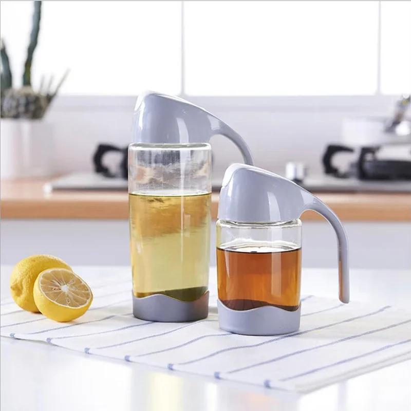 600ml Glass Olive Oil Dispenser Bottle, Leakproof Glass Oil Pot, Quality Vinegar Can, Soy Sauce Bottle, Kitchen Oil Cruet