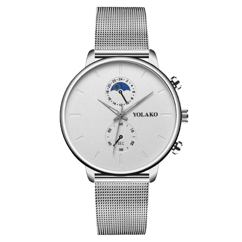 

Популярные модные мужские часы с двумя глазами, мужские часы, кварцевые часы Milan с сетчатым ремешком