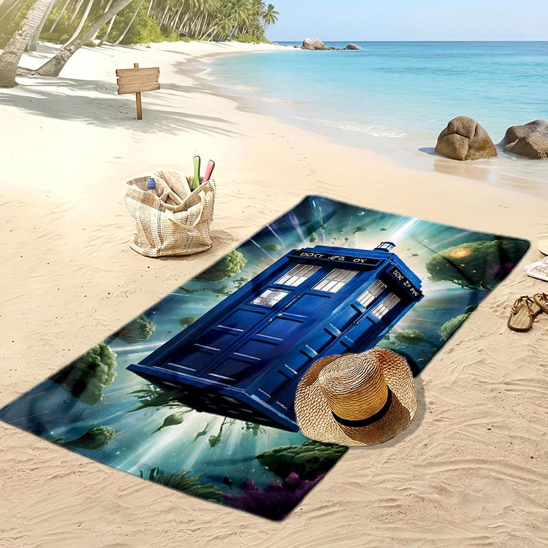 Doctor Who's TARDIS Printed Quick Dry Beach Towel Super Absorbent Soft Lightweight Bath Towel for Pool Summer Travel