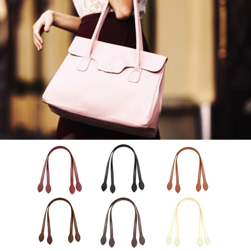 2pcs Artificial Leather Shoulder Bag Strap Handle Replacement Accesories for DIY Craft Handbag and Underm Puse Making