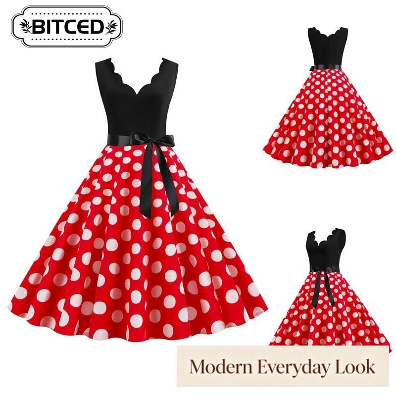 BITCED Women's Fashion Summer Spring V-Neck Sleeveless Casual Dresses
