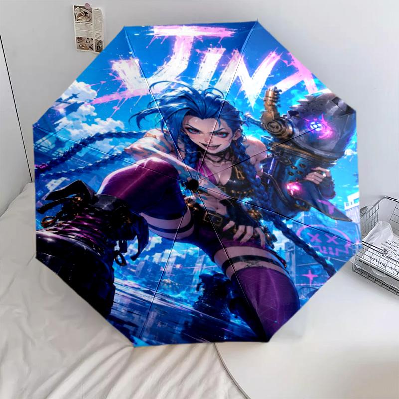 1PC Jinx Automatic Umbrella - Suitable Travel Outdoor Portable Umbrella Birthday Gift Daily Essentials