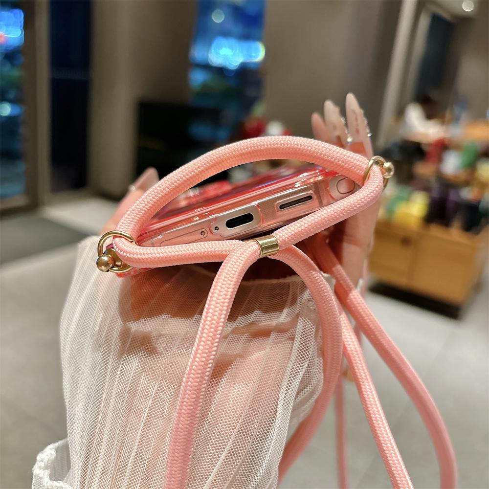 Card Bag Clear Wallet Crossbody Necklace Strap Case For Samsung Galaxy S26 S25 S24 S23 Ultra Plus S22 S21 FE A55 A54 A53 Cover