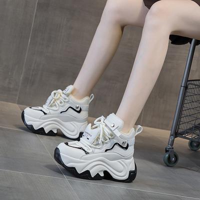 Buty typu "Daddy shoes" na platformie damskie wiosenne nowe casualowe modne sportowe wszechstronne modne buty muffin wewnętrzna podwyższająca obcas damskie buty