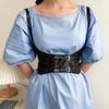 European & American Punk Black Vest Belt: Women's Versatile Strap Style with Elastic Waistband for Shirts or T-Shirts.