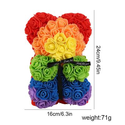 16*24cm Artificial Teddy Rose Multicolors Romantic Valentines Day Gift Flower Bear Mother's Day Eternal Flower Bear