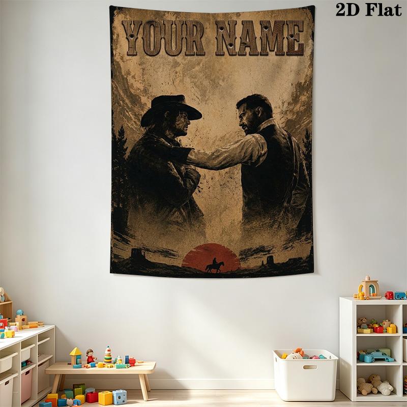 Name Custom RDR2 Game Wall Tapestry Aesthetic Wall Hanging Printed Fabric Blanket Decorative Tapestries for Bedroom Living Room Home Decor