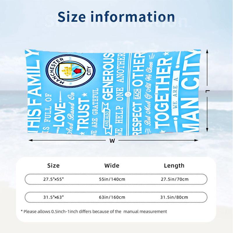 Manchester City FC (1) Motyw Ręcznik plażowy Odporny na piasek Miękki i wygodny Odpowiedni na basen Kemping Joga i Nurkowanie Podróżny