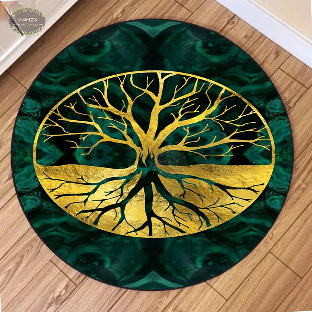 

Tree of Life Rug Round Large Carpet for Living Room Bedroom Foot Rugs Baby Crawl Non-slip Floor Mat Aesthetics Home Decoration 60cm