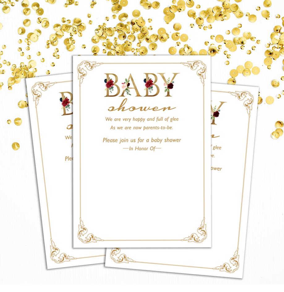 Darling Souvenir Einladungskarte für Babyparty, druckbar, zum Ausfüllen oder Beschreiben, blanko, Einladungen, Partyzubehör, 28 Stück