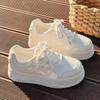 High-value little white shoes women's board shoes 2025 new summer popular thick-soled canvas shoes milk fufu casual sports shoes