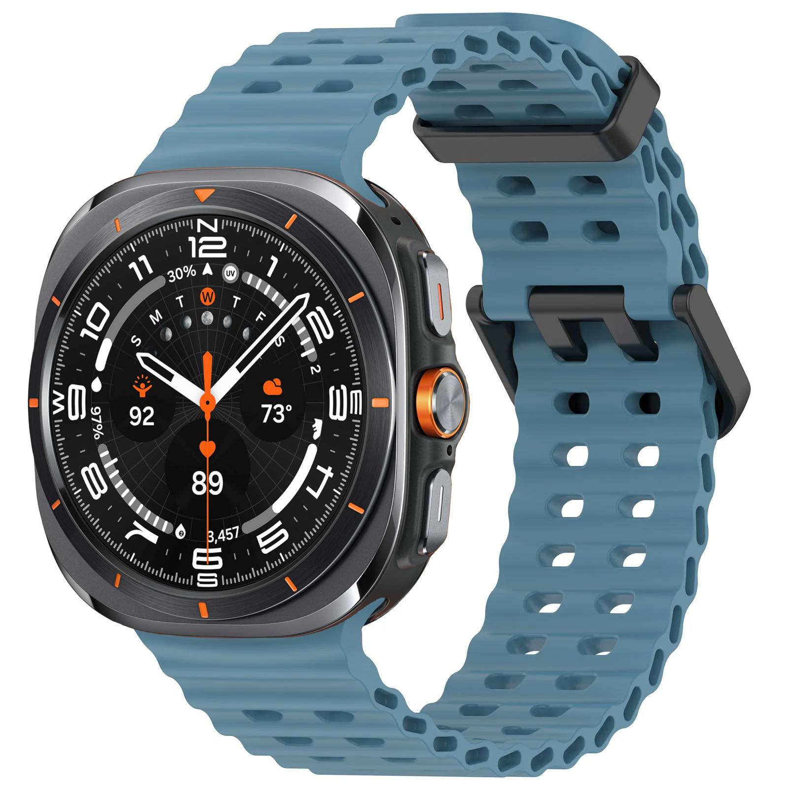 

Оригінальний ремінець для Samsung Galaxy watch Ultra 47mm аксесуари Морський силіконовий спортивний браслет Correa Galaxy watch 7 Ultra Ремінець Galaxy watch Ultra синій