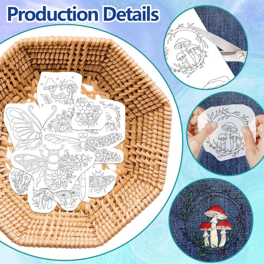 Flowers and Leaf Designs Water Soluble Hand Sewing Stabilizers Stitching Embroidery Paper Embroidery Dissolving Transfer Paper