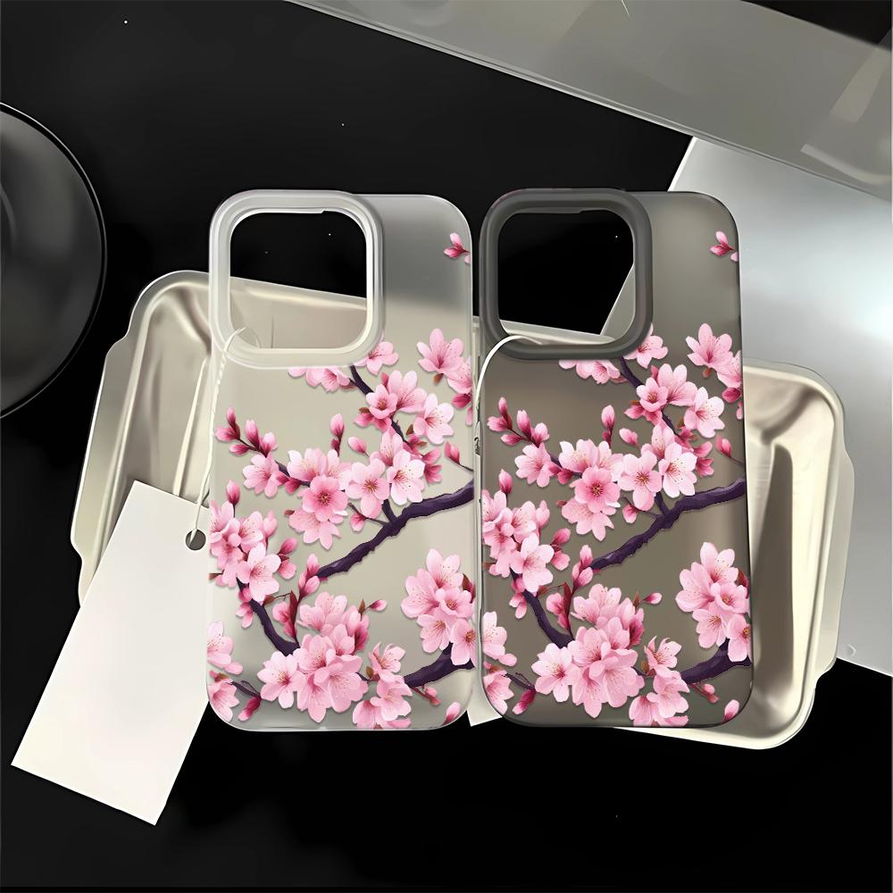 Cherry Blossoms Full Of Branches Camera Silicone Case For Iphone 17 16 Plus 15 14 13 12 11 Pro Max Full Edge Shockproof Cover