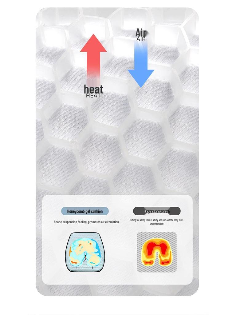 Universal Cooling Gel Car Seat Cushion - Breathable Ice Silk, All-Season, with Backrest