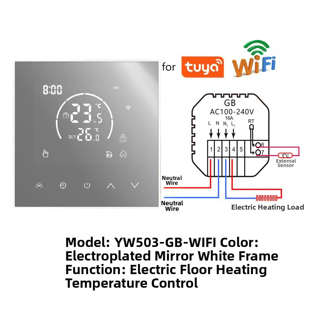 Smart For Heating Thermostat with WiFi Control Child Lock for Tuya Systems Compatible with Multiple For Heating Options