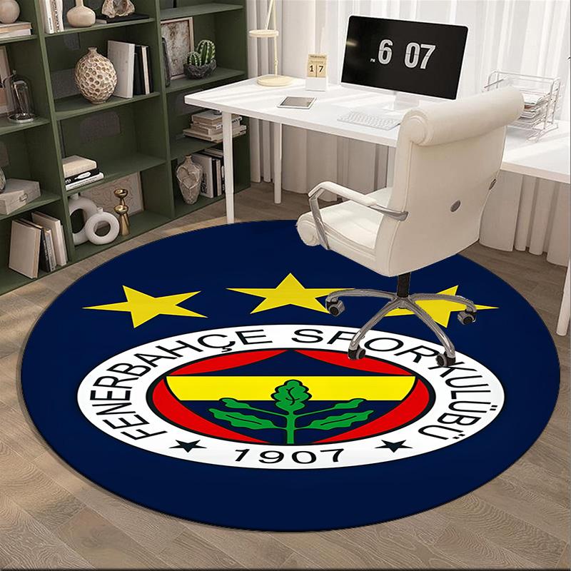 Fenerbahçe Sports Club Emblem Round Rug for Livingroom,Bedroom, Palyroom, Chair Rug, Area Rug, Circle Carpet, Fan Christmas Gift