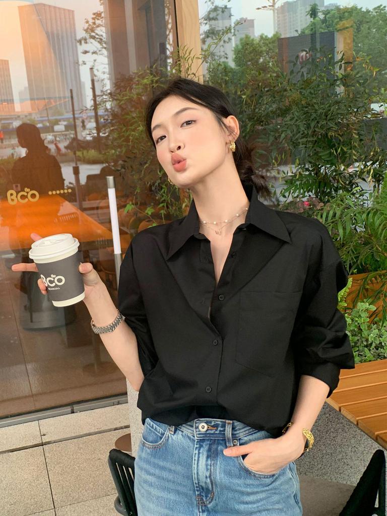 Rongtai Dongli French Chic Cool-Touch Non-Iron Women's Shirt - Spring/Summer 2026 Casual Top