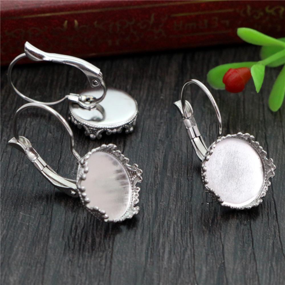 13*18mm 10*14mm 18x25mm 10pcs Stainless Steel Drop French Lever Back Earrings Base,Fit Drop Glass Cabochons