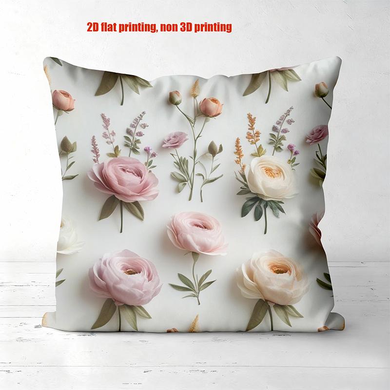 Floral Printed Cushion Covers 2D Flat Printing Style Polyester pillowcase, sofa decorative cushion cov Headboard Pillow