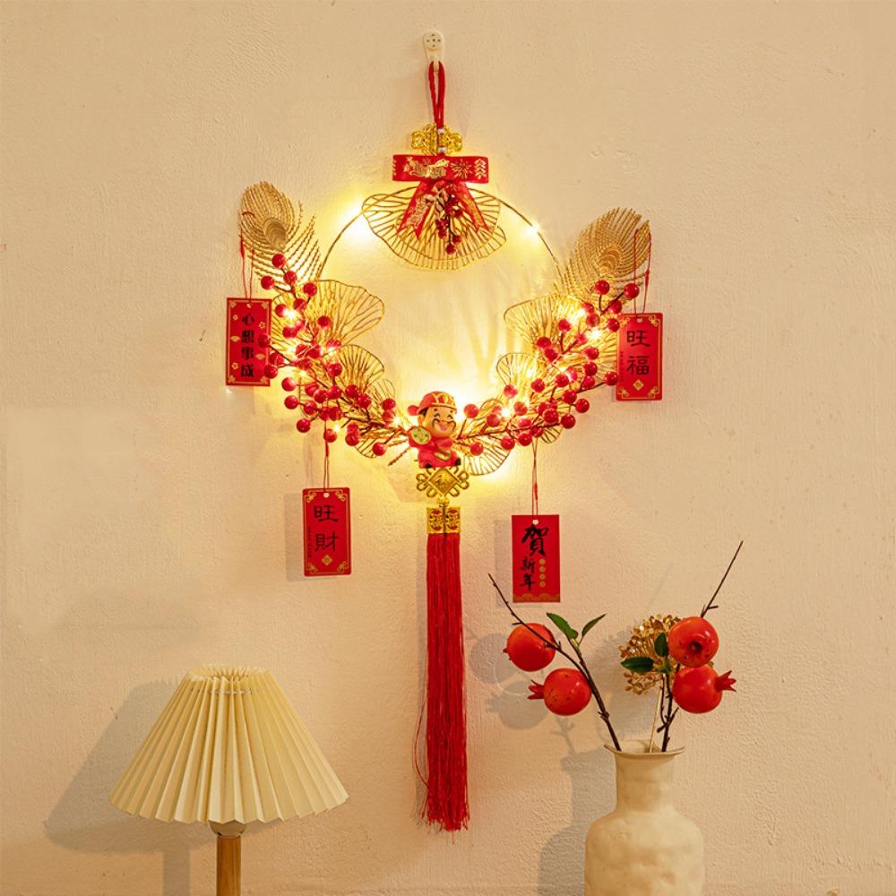 FU Character FU Wreath Garland Family Atmosphere Decorative Pendant  New Year Hanging Ornament
