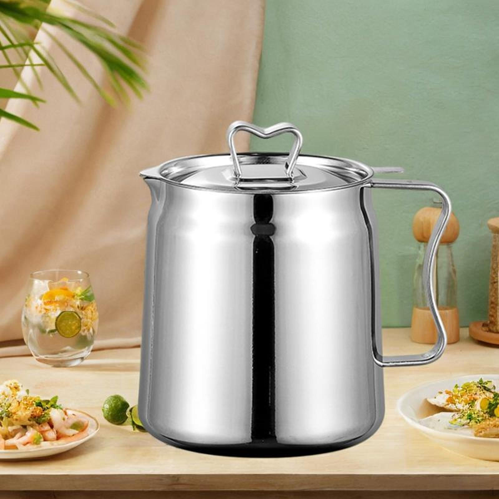 

Фильтр для масла, контейнер для фритюрницы, кухонные принадлежности, сито для жира, емкость для хранения 2L