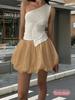 Autumn/Winter 2024 Trendy Street Solid Color Puffy Lantern Skirt with Waist-Cinching Slim Fit