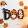 Pumpkin And Ghost Table Decor Halloween Wooden BOO Ornaments for Tabletop Tiered Tray Decor, Decorative Wood Blocks Creative Letter Decorations