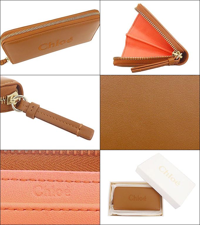 Wallet CHC23AP970 I10 Caramel SENSE Sense Shiny Calf Leather Long Zip Wallet [Chloe] (long Wallet) Women's [Brand] [Item]