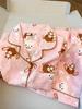 Summer pink full print dessert rabbit pajamas women's summer short-sleeved shorts cardigan set girl princess style loungewear